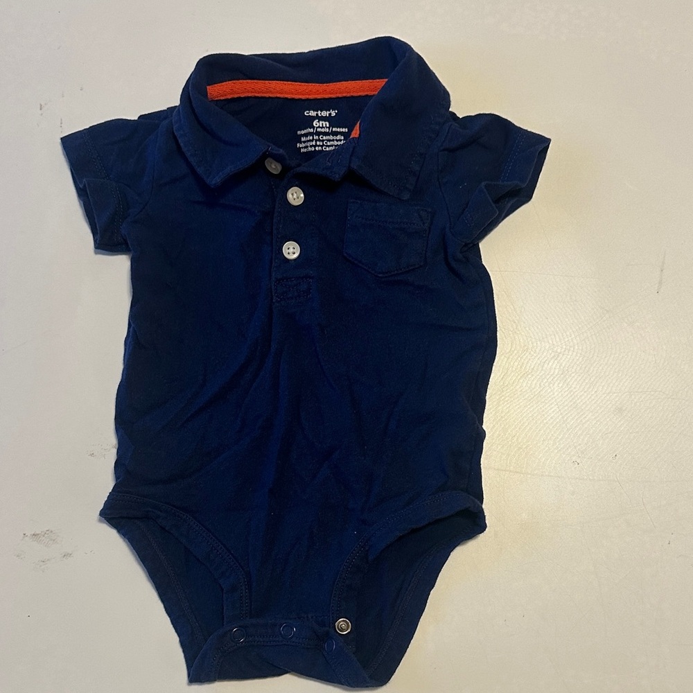 Carter's Navy Blue Polo Bodysuit